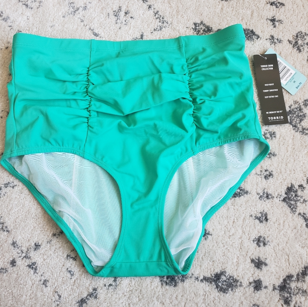 High Waist Ruched Swim Bottom